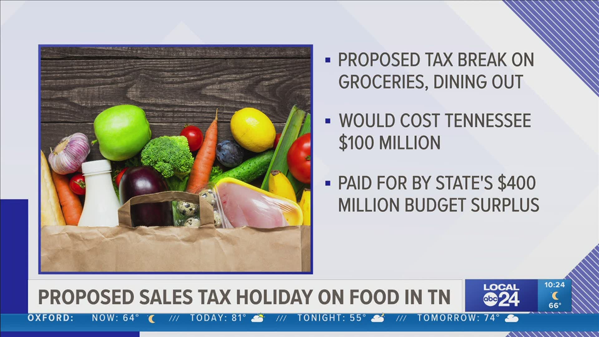 Tennessee may temporarily eliminate tax on groceries