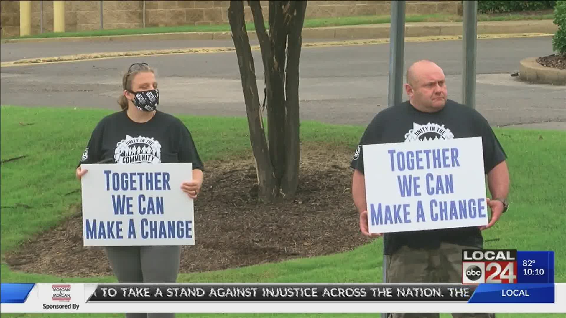 MPD AND SCSO GATHER TO RALLY FOR INJUSTICE NEAR WOLFCHASE GALLERIA