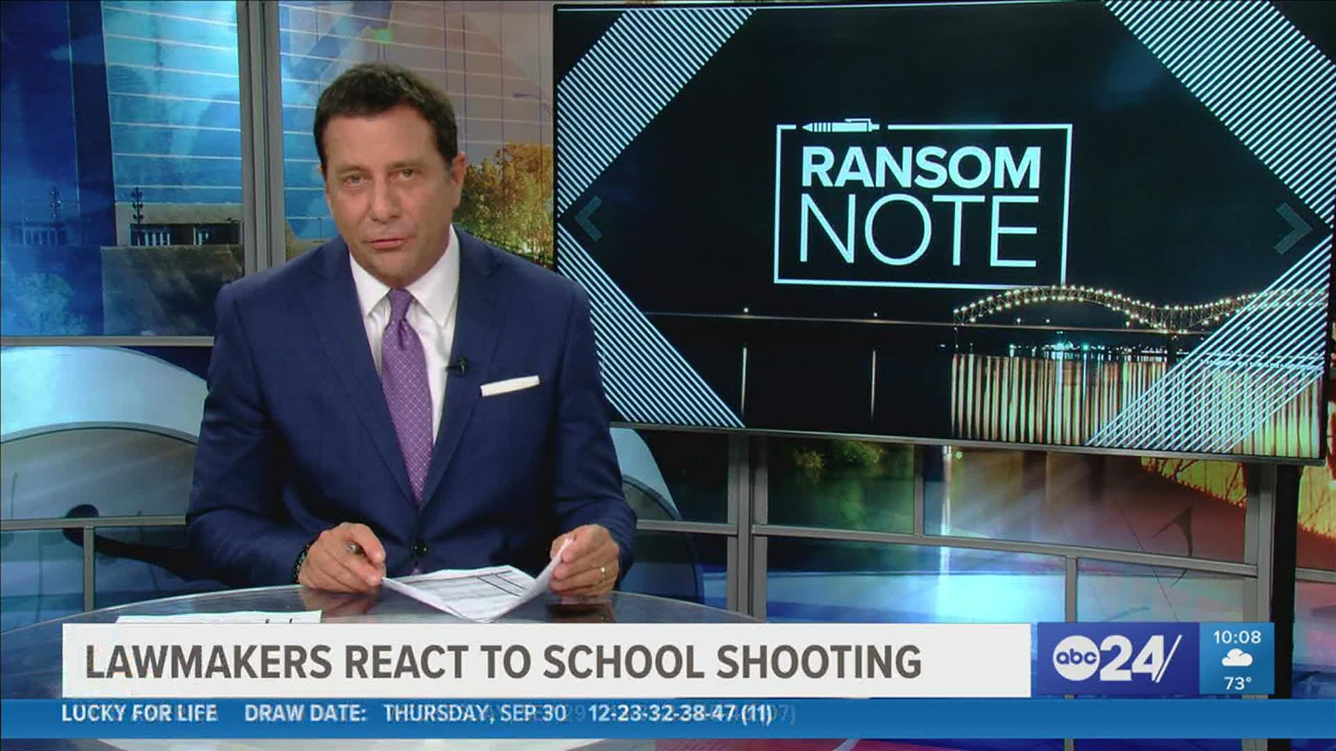 Anchor Richard Ransom addresses Thursday's school shooting and reaction to it in his Ransom Note.