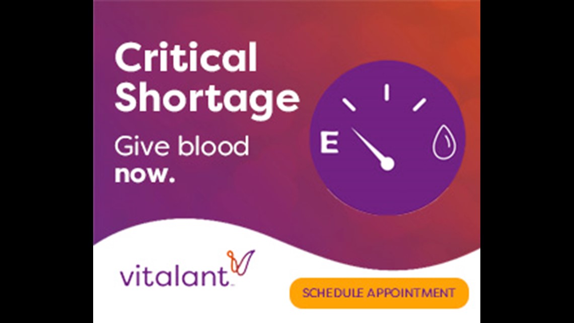 Critical Blood Shortage: Vitalant Says Providers Have Less Than 2-day ...