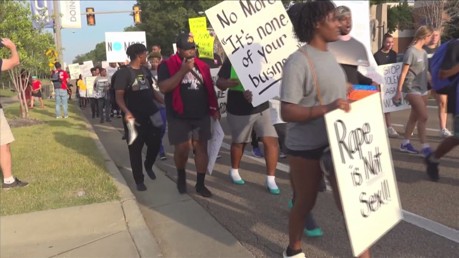 Hundreds took to the streets Tuesday afternoon in Memphis to support survivors of sexual assault, domestic violence, and other gender-based violent crimes.