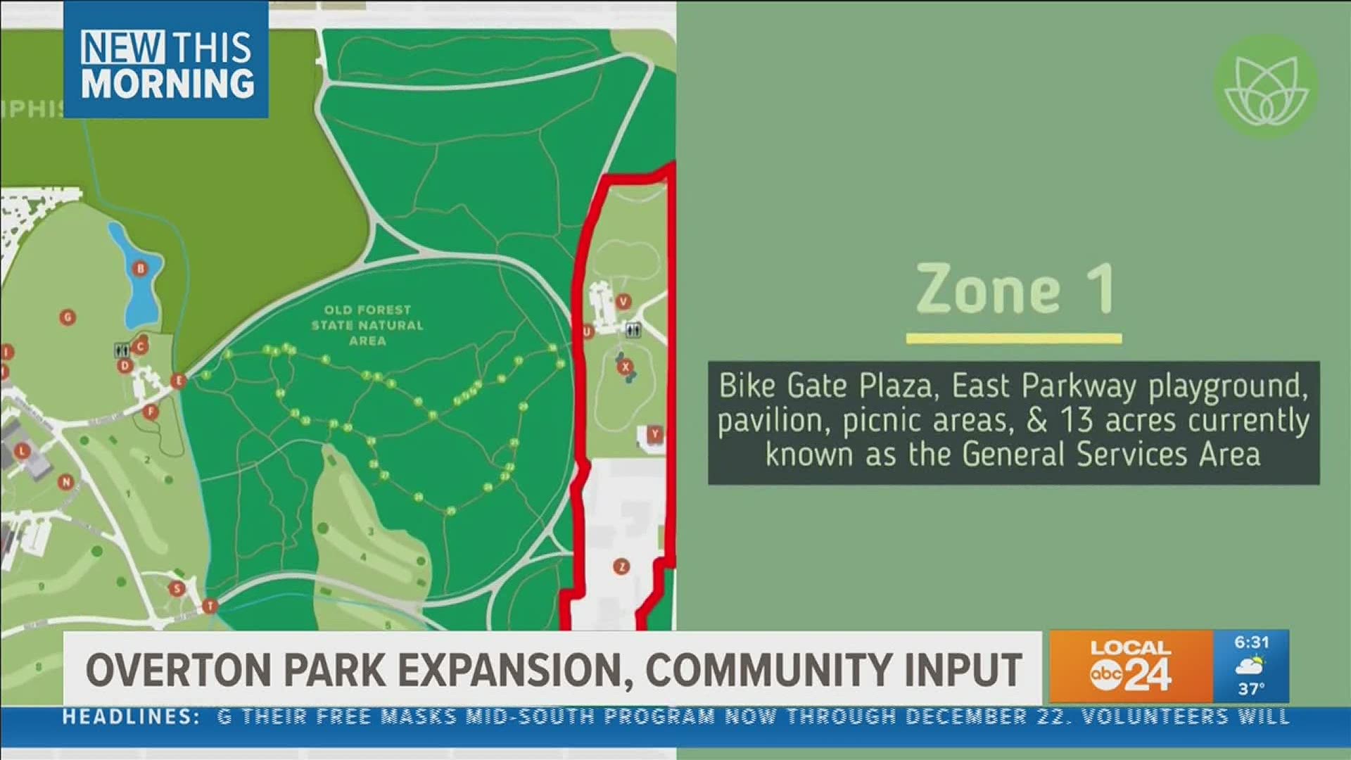 13 acres of land will be developed for public use on the southeast side of the park
