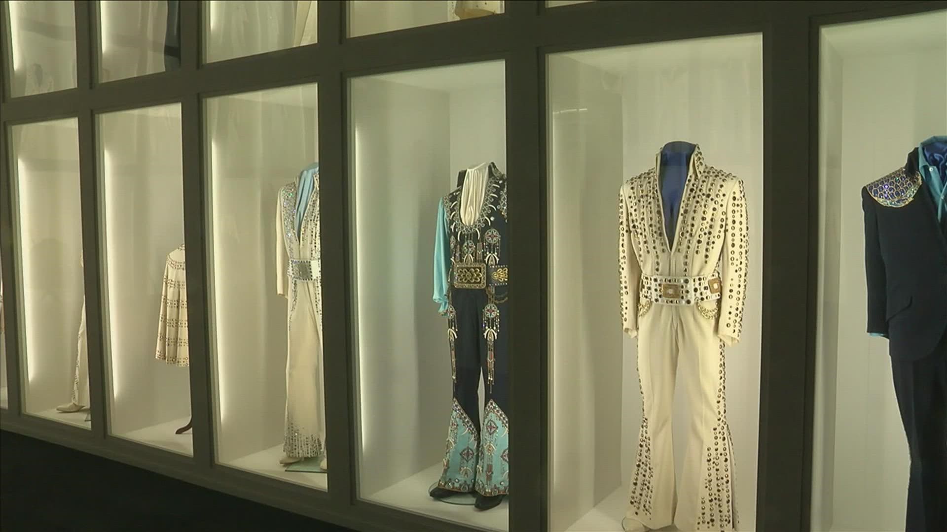 Graceland announced that the limited-time exhibit will include a 21-foot floor to ceiling display of Elvis’ “iconic” costumes.