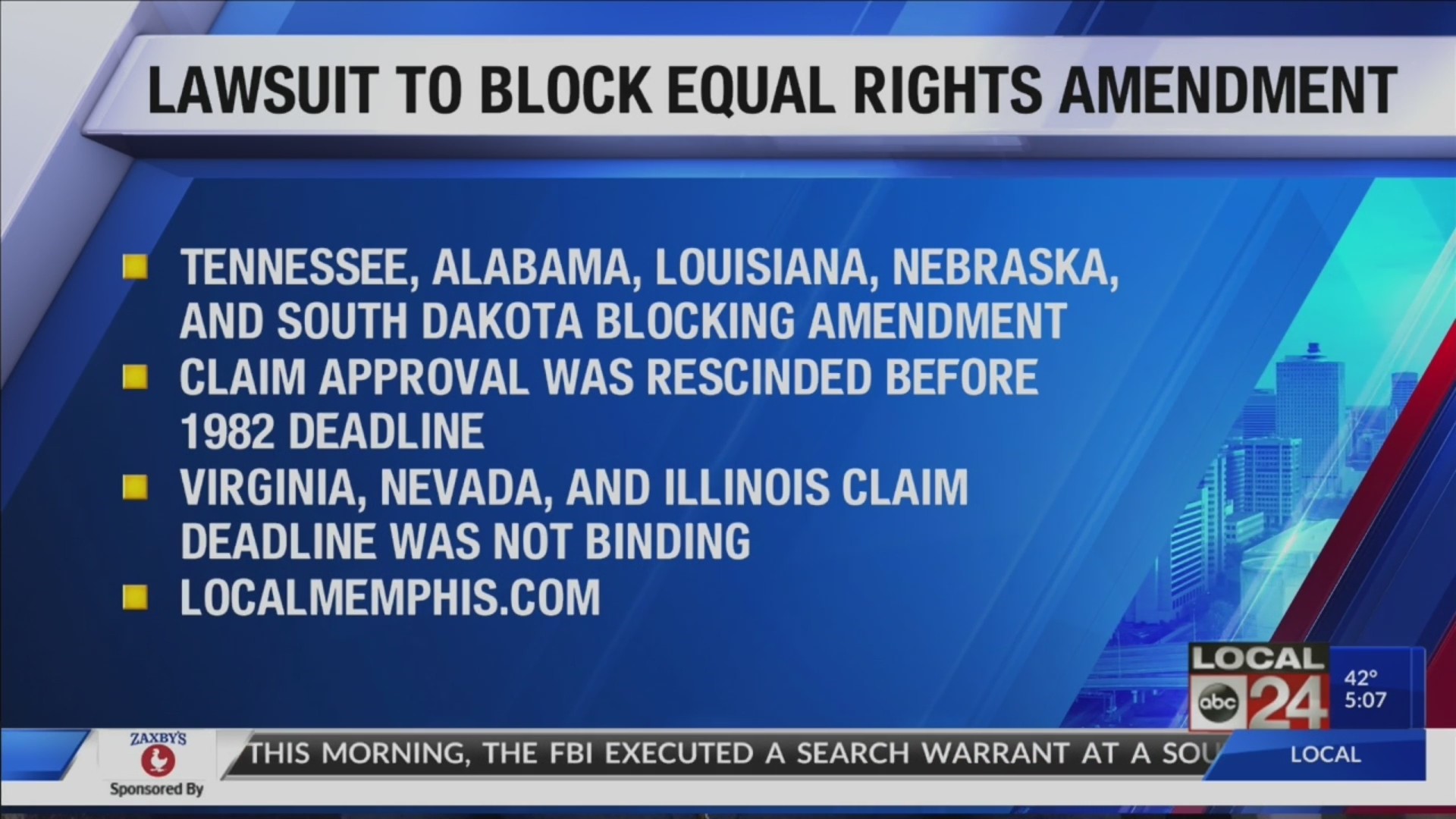 Five GOP-led states seek to block Equal Rights Amendment