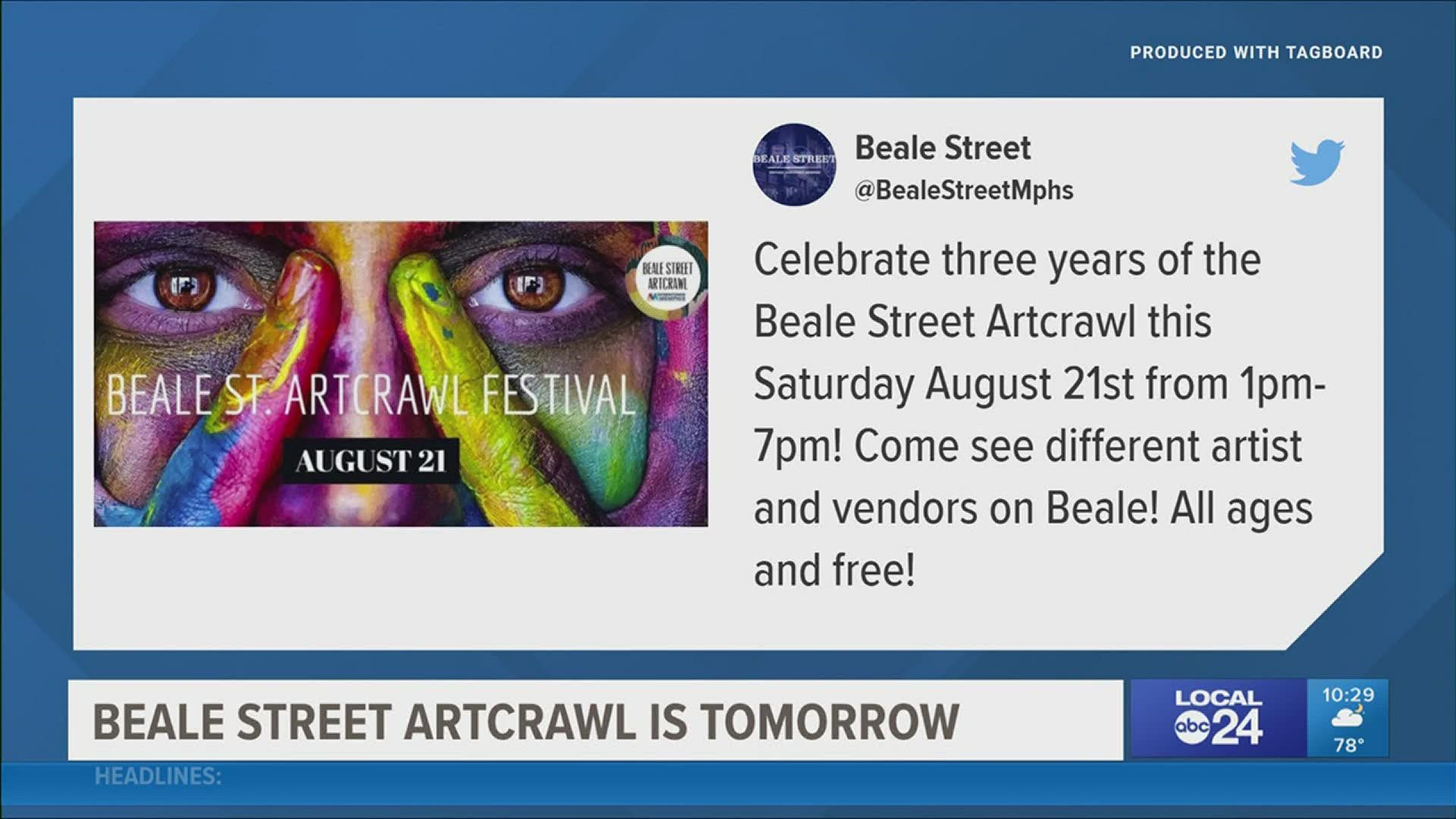 Beale Street Artcrawl Festival is an arts activation project funded by Downtown Memphis Commission.