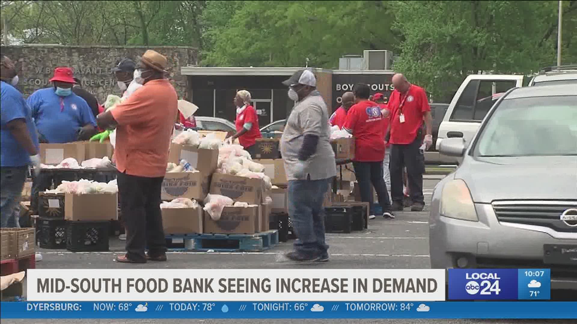 "The need is still there. We are still seeing a long line of cars at our mobile distributions," said Cathy Pope Director of the Mid-South Food Bank