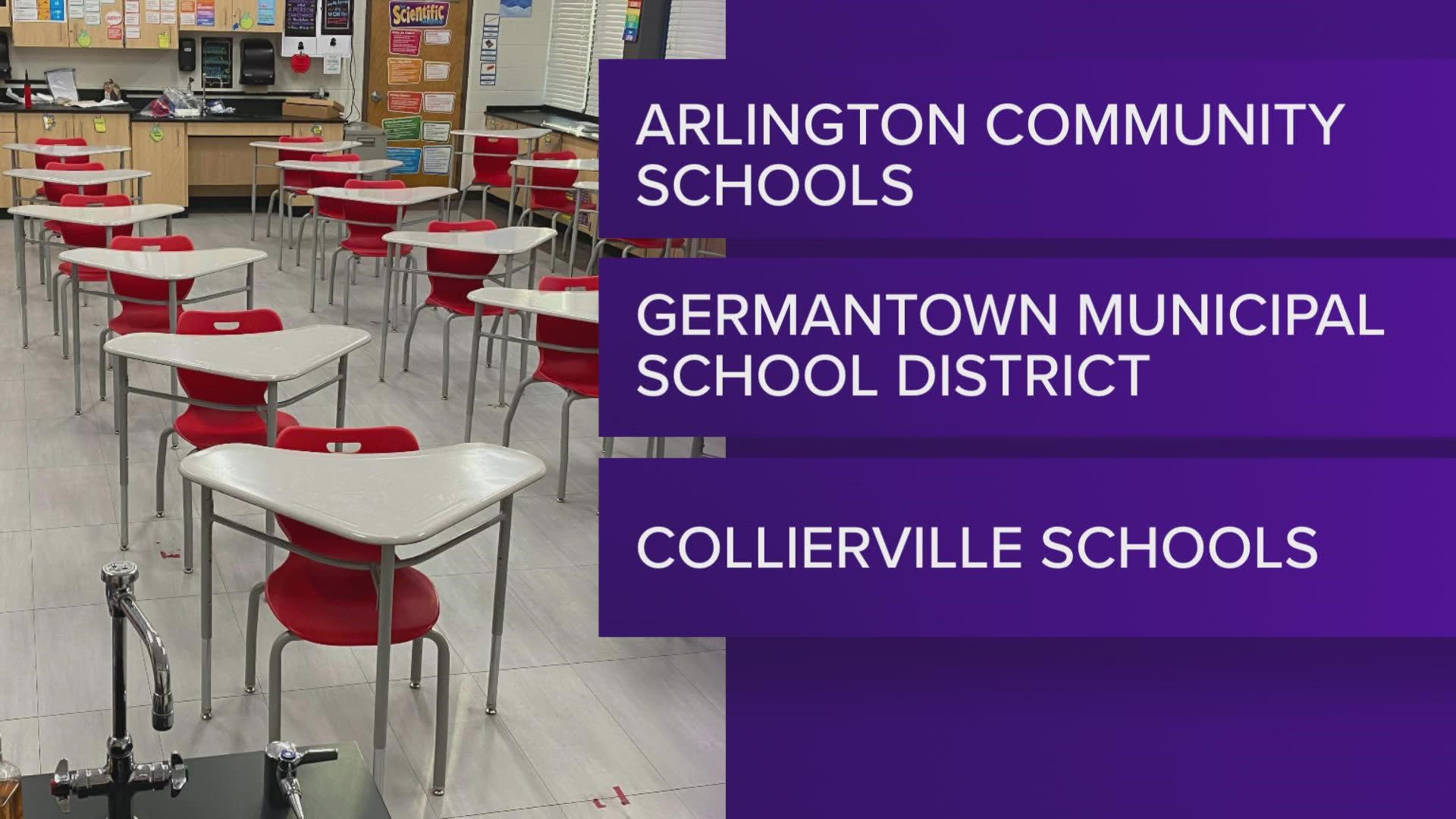 Collierville, Germantown, and Arlington each made the ranking for the top 10 best school districts in the state.