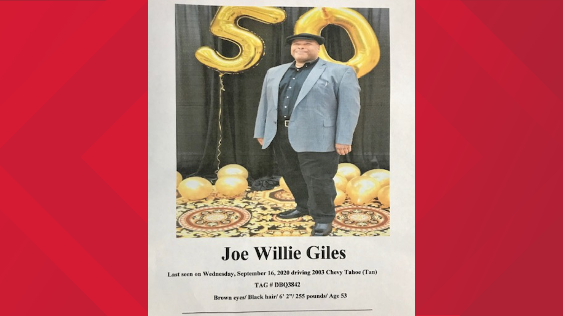 Coahoma County Sheriff missing person alert for Joe Willie Giles