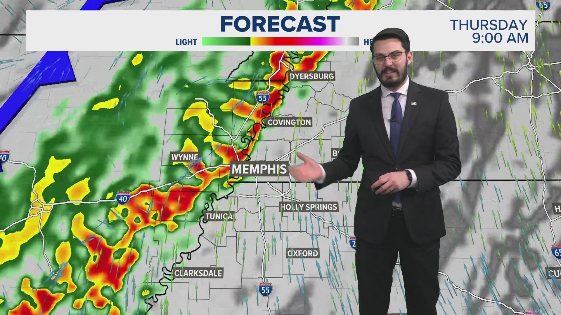 We expect a front to bring storms through midday Thursday, some of which could be strong or severe. Lingering showers may bring rain to Trick-or-Treaters!