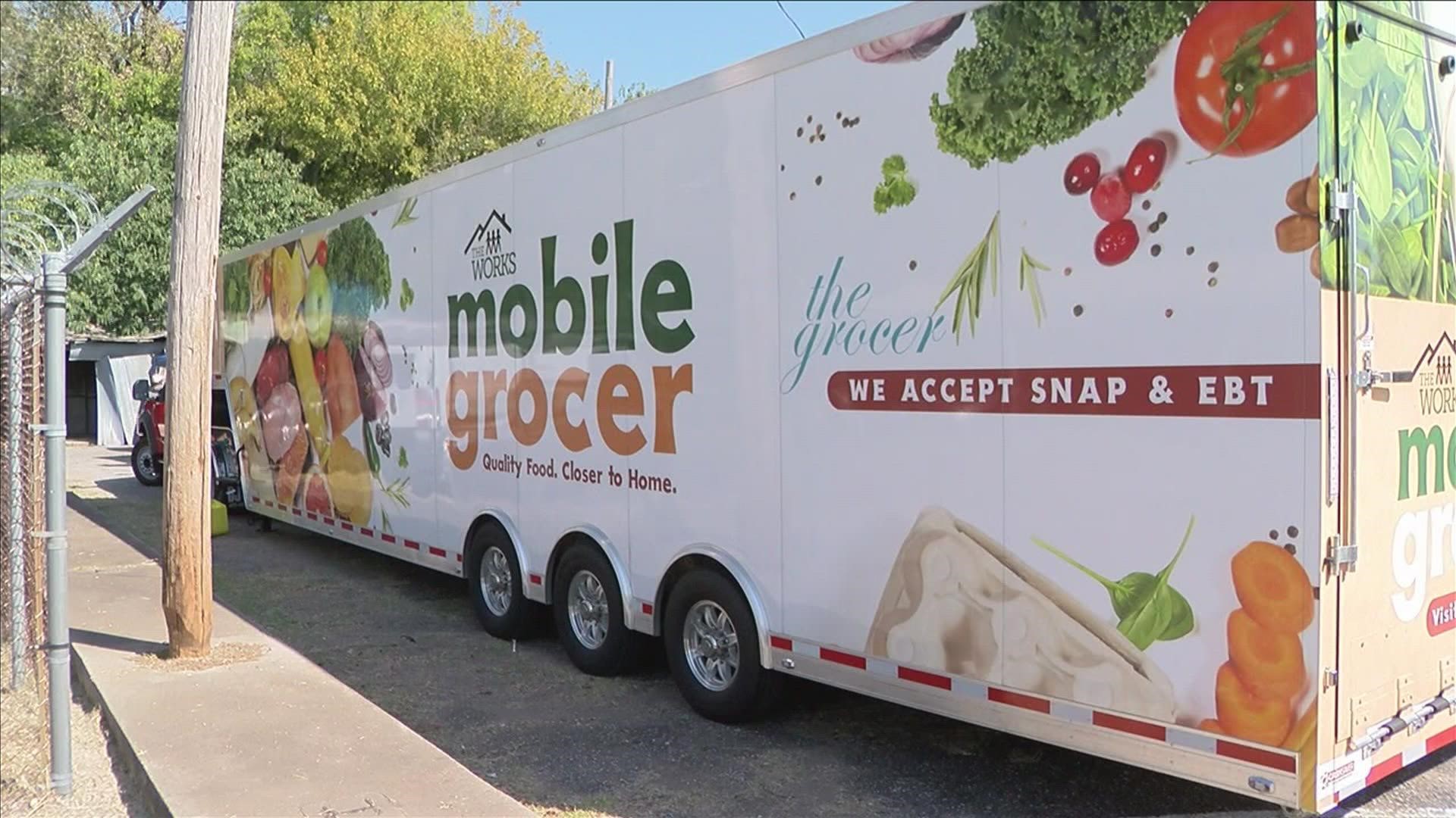 The mobile store is now in Klondike area and will move soon to other areas where full grocery stores and fresh produce aren't available for miles.