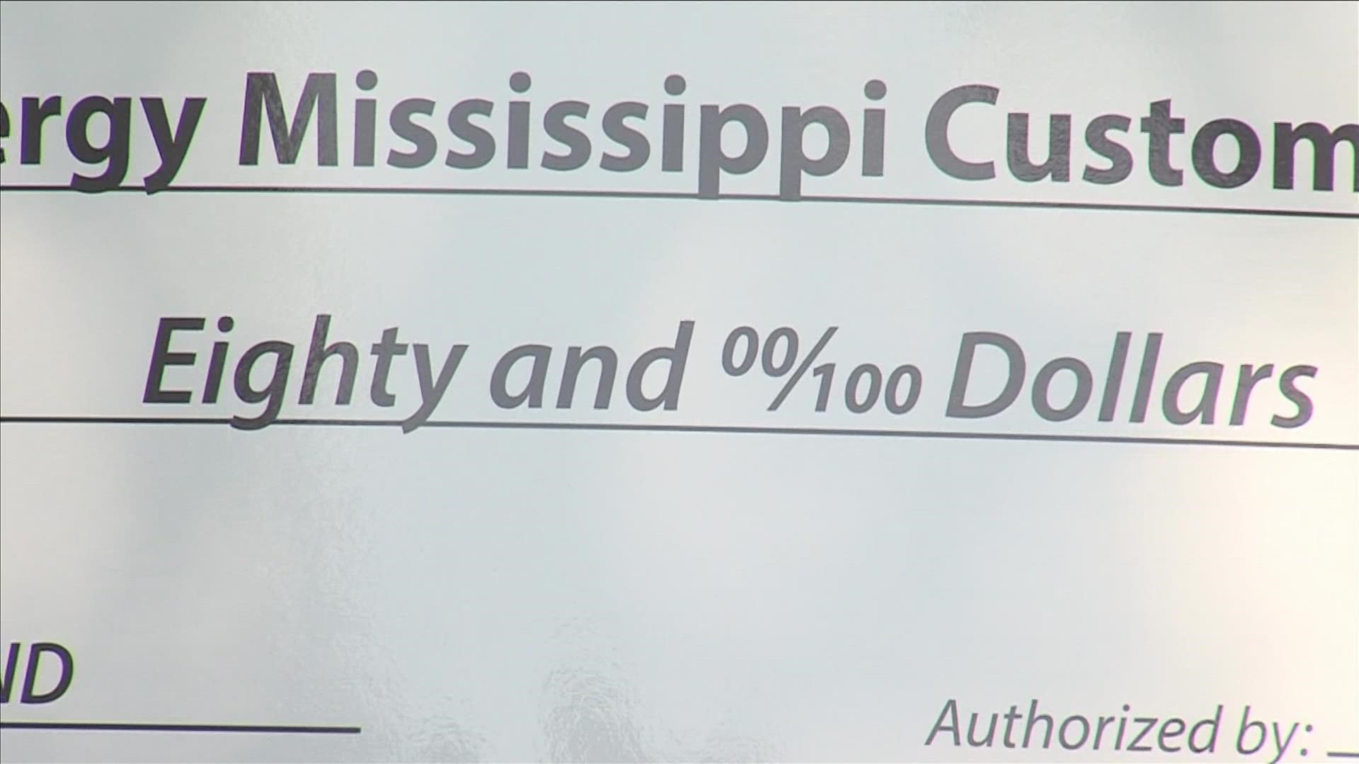 The money is part of a $300 million settlement last month between Mississippi's Public Service Commission and Entergy.