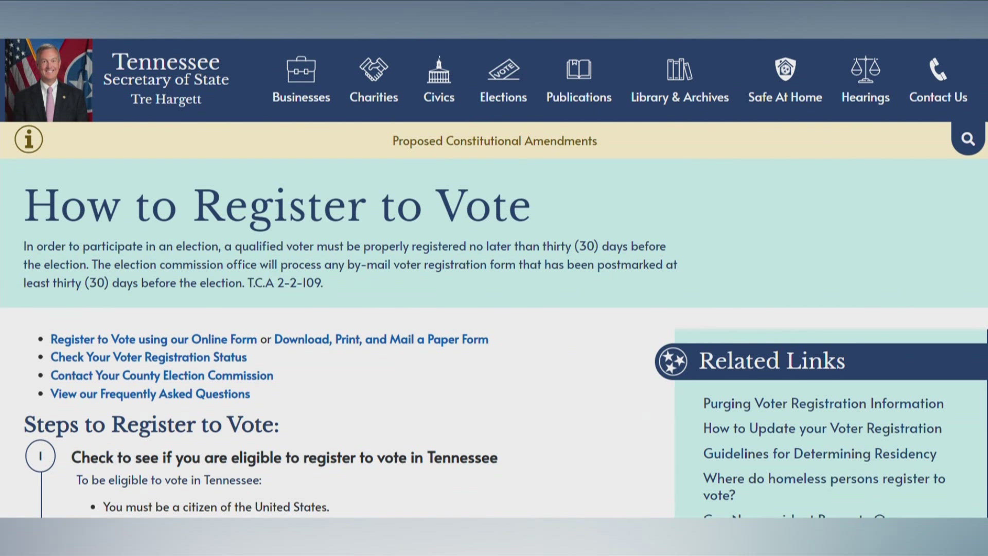 Registration can be done either in-person at the Election Commission Office, online or by mail.