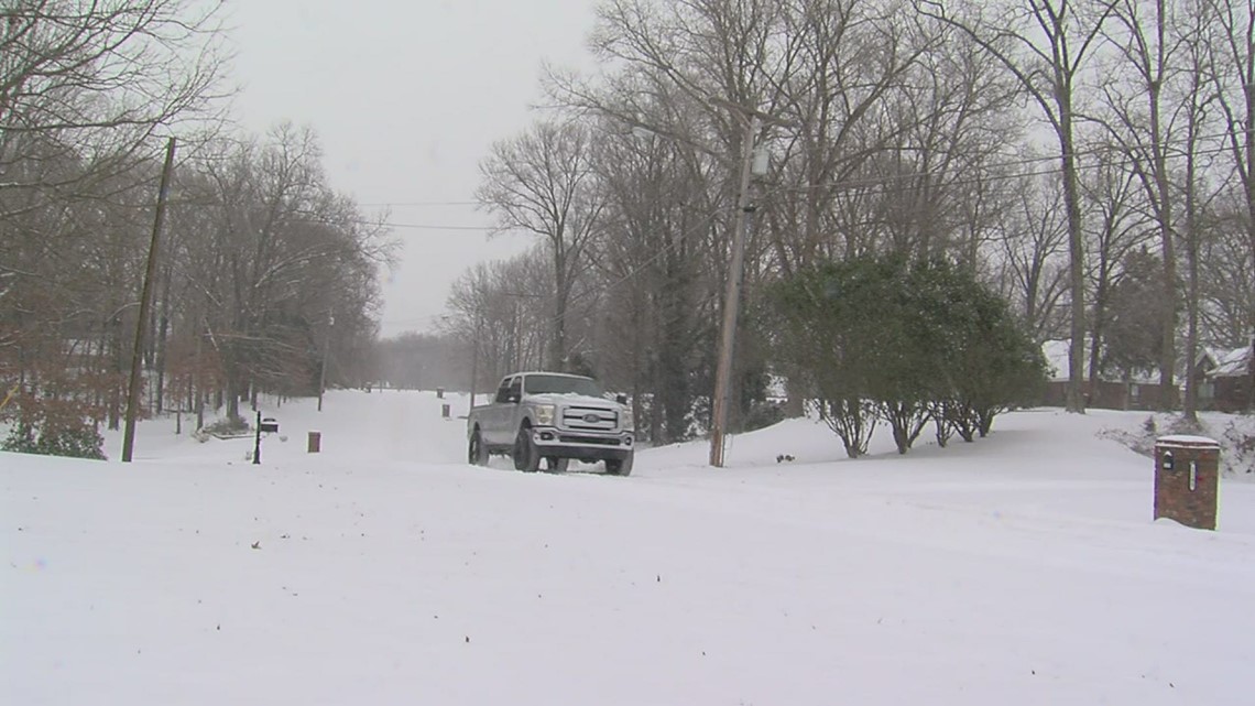 Snow in Hernando, Mississippi