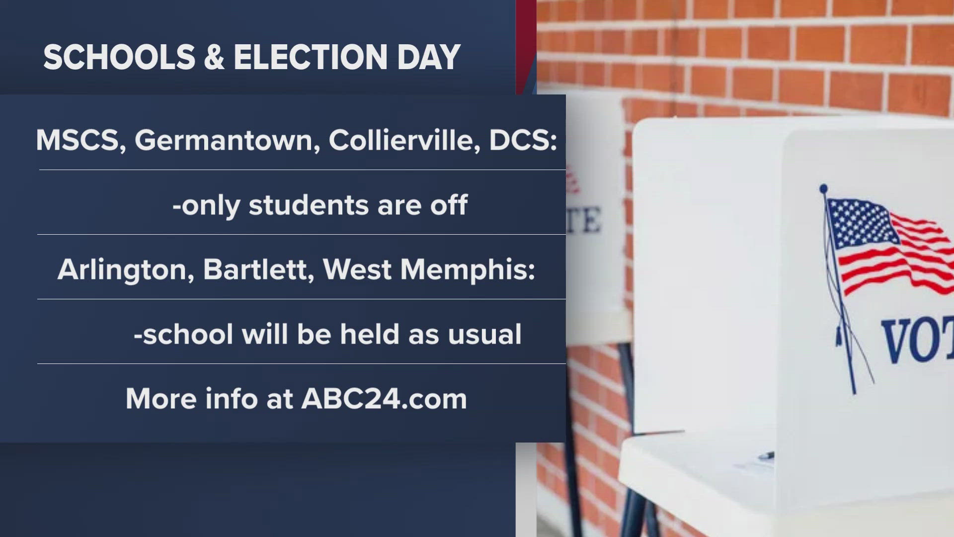 Students will not have class at any MSCS schools this Election Day, on Nov. 5.