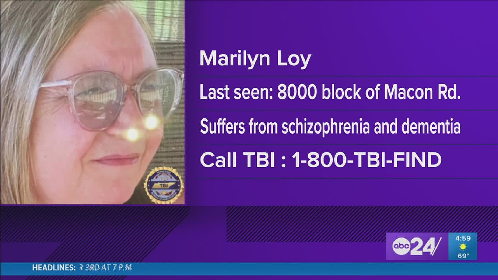 66-year-old Marilyn Loy was last seen Tuesday in the area of Germantown Parkway, when she walked off from Walgreens