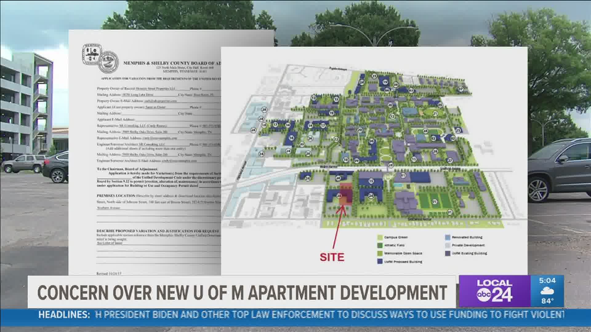 The project is almost 100 apartment units across from campus.