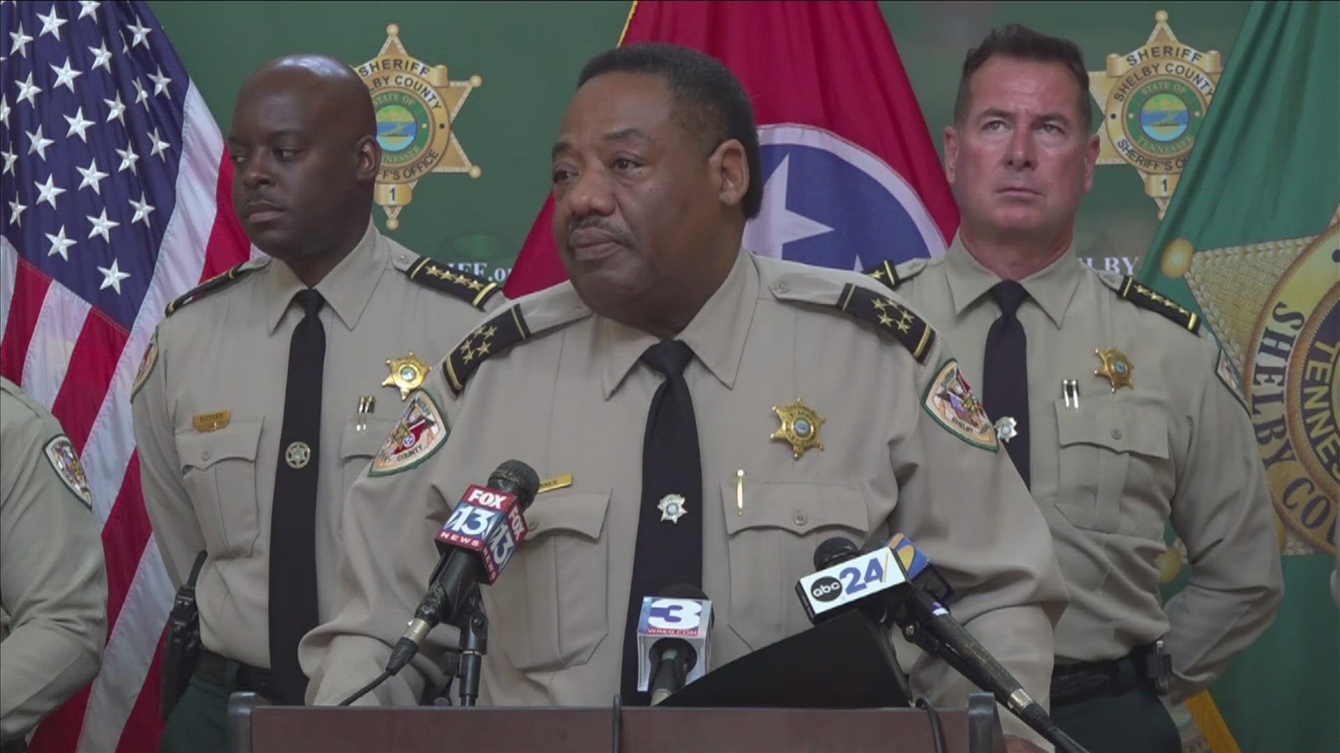 Shelby County Sheriff and Memphis mayoral candidate Floyd Bonner Jr. held a conference to discuss a shooting in Raleigh that left one man dead and a deputy injured.