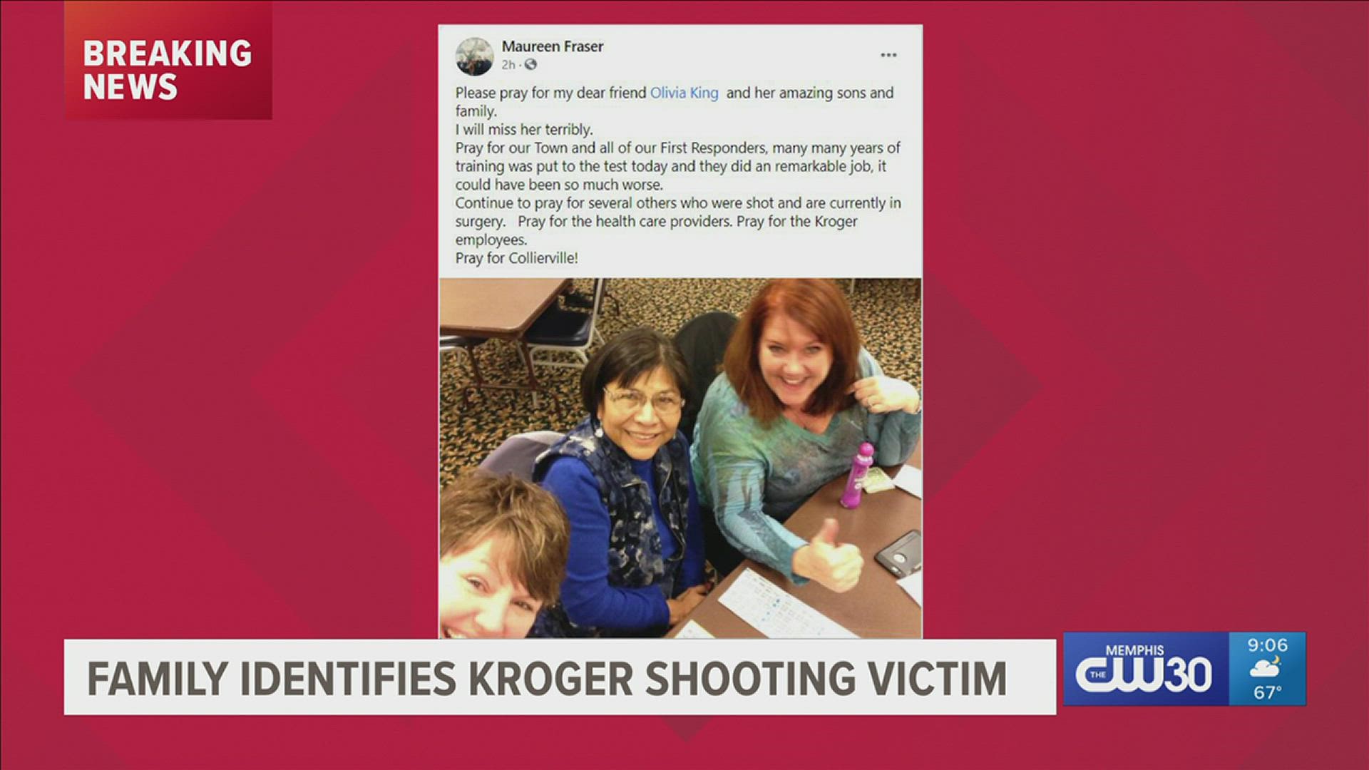 Family members have identified a woman killed in the Collierville Kroger shooting.
