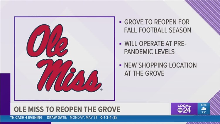 Ole Miss plans to reopen The Grove in the fall for football season