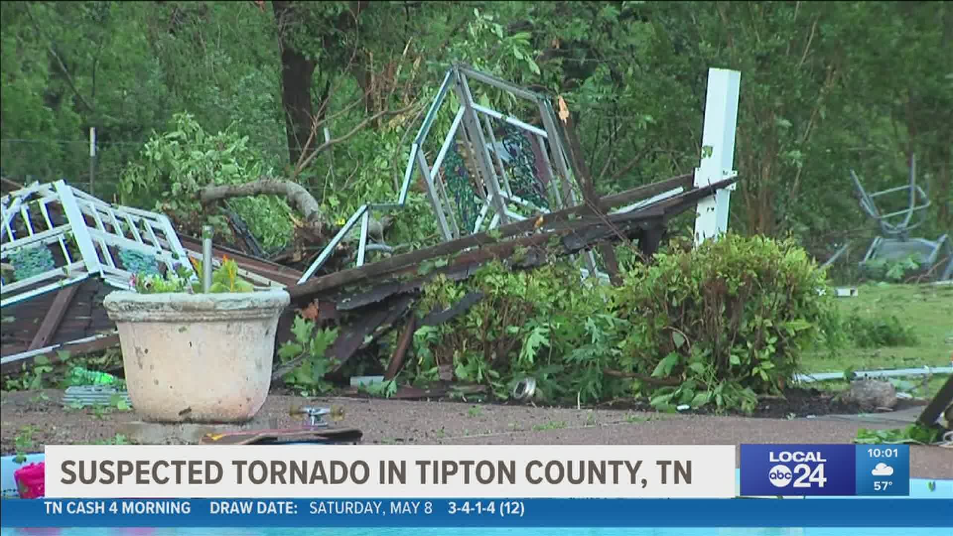 Tipton County Emergency Services said no injuries have been reported.