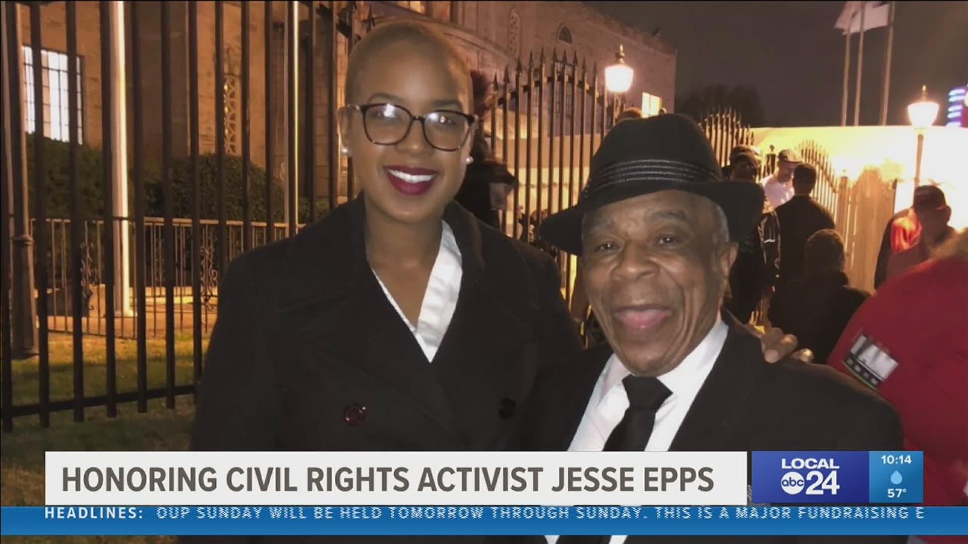 Jesse Epps, a civil rights activist who played a large role in the sanitation workers' strike in Memphis in 1968, is recognized during Black History Month