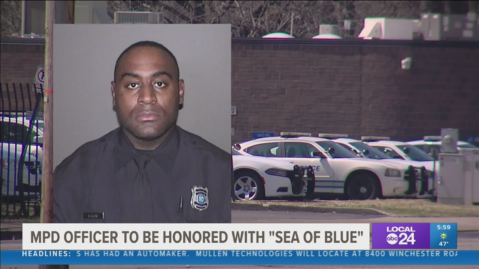 Thursday night, law enforcement from around the Mid-South are honoring Memphis Police officer Nicholas Blow with a "Sea of Blue."