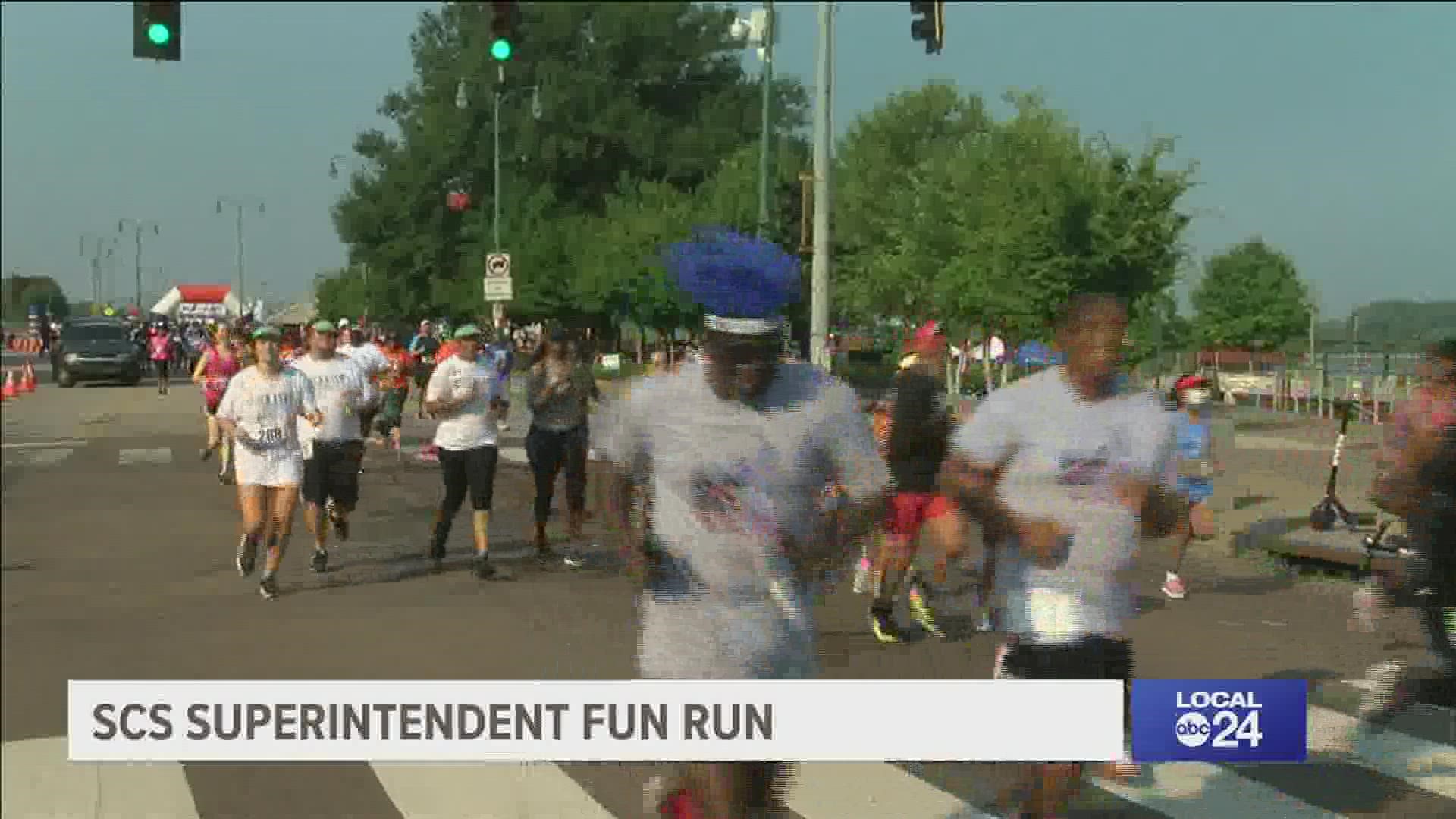 The Shelby County Schools superintendent led a community 2K family fun run along the river Saturday morning.