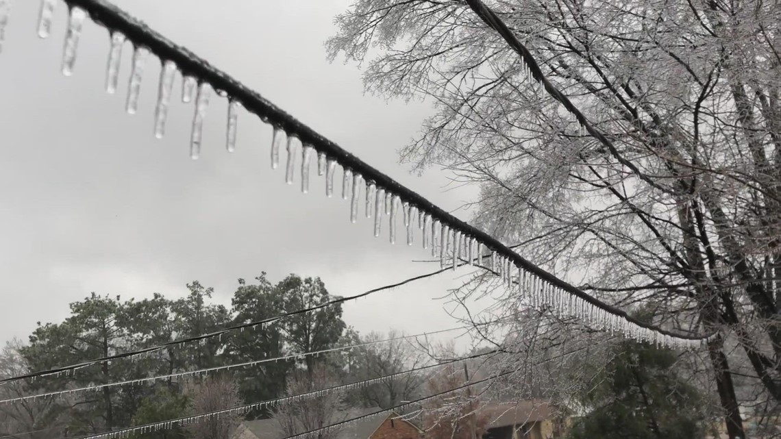 Ice storm winter weather in Greater Memphis area & MidSouth