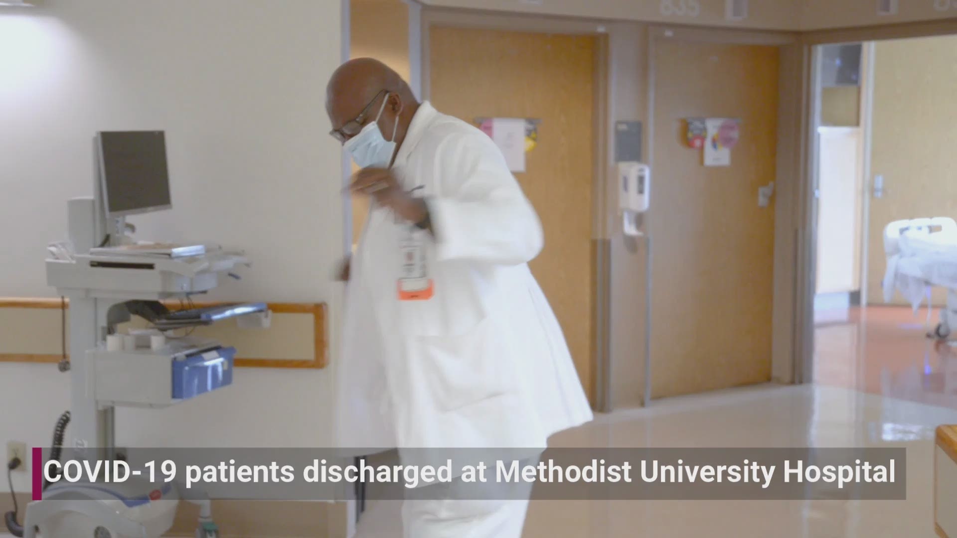 The hospital shared video showing how they celebrate as patients are discharged.