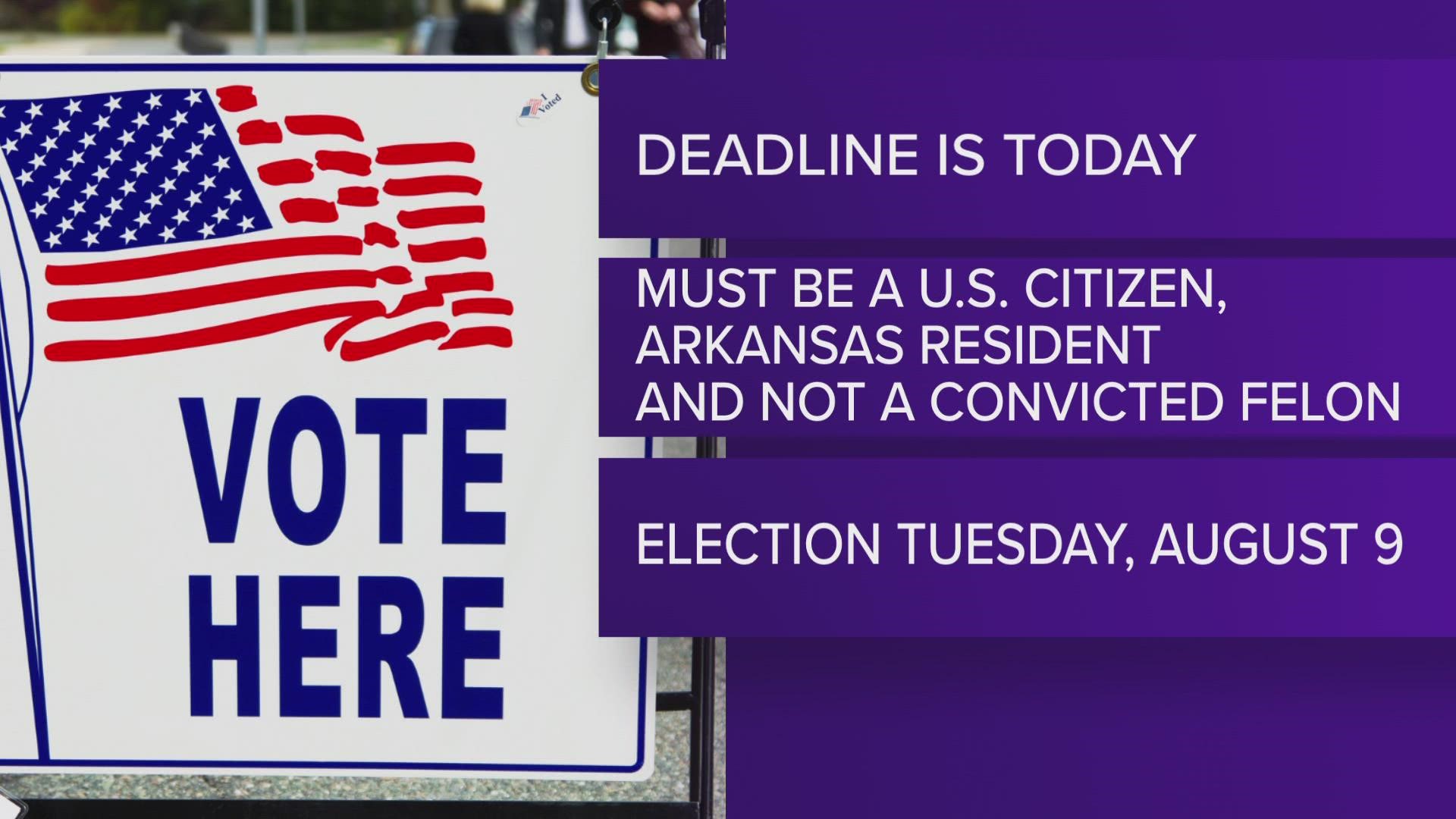 To register, voters must submit a voter application in-person or through the mail. The mail-in deadline has passed.