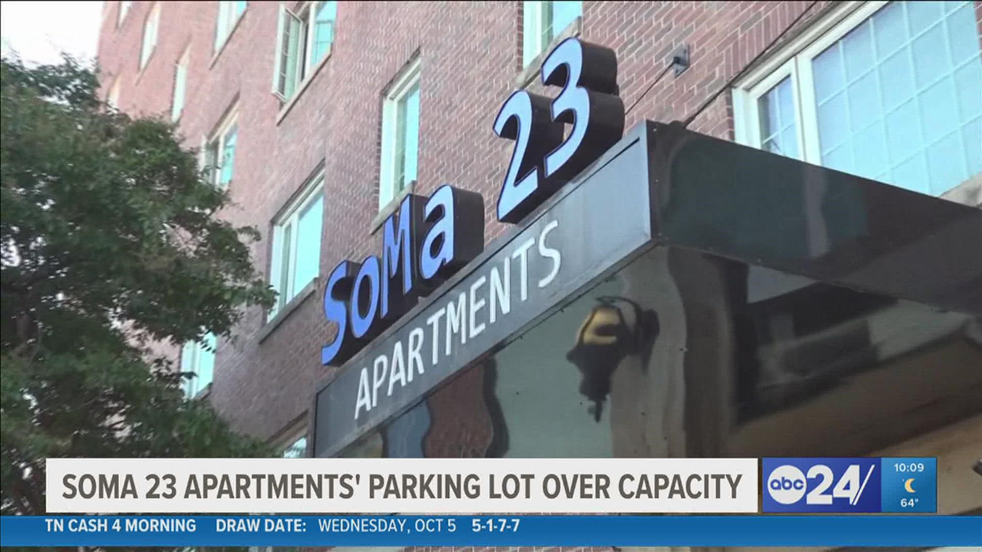 Residents at SoMa 23 Apartments say the building's parking lot is over capacity and their frustration is growing.
