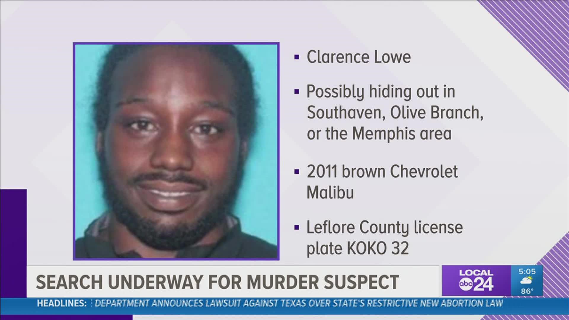 The Fugitive Task Force said Clarance Lowe is possibly hiding out in Southaven, Olive Branch, or the Memphis area.