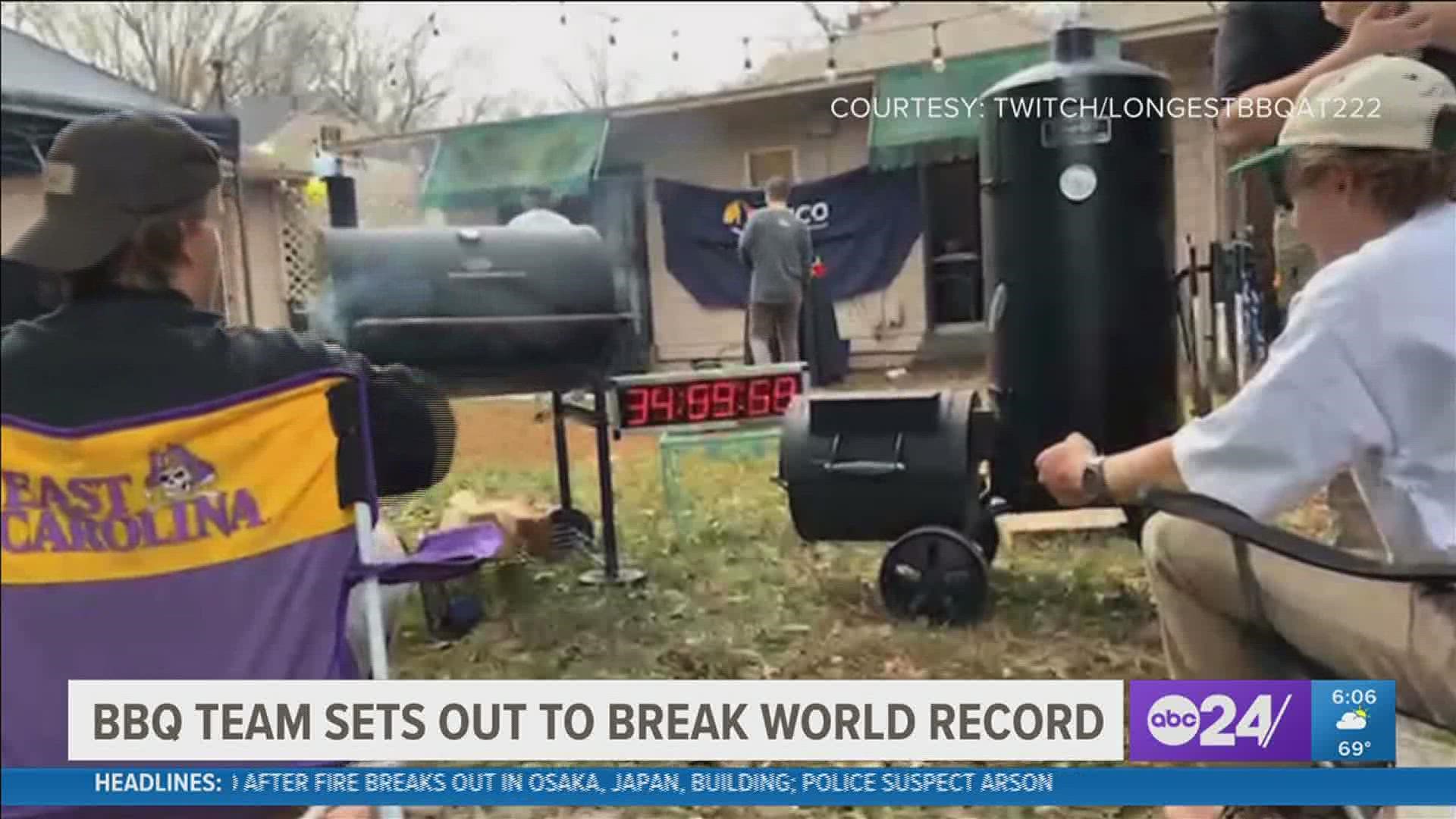 A group of five friends will attempt to break the team record for the longest barbecue marathon.