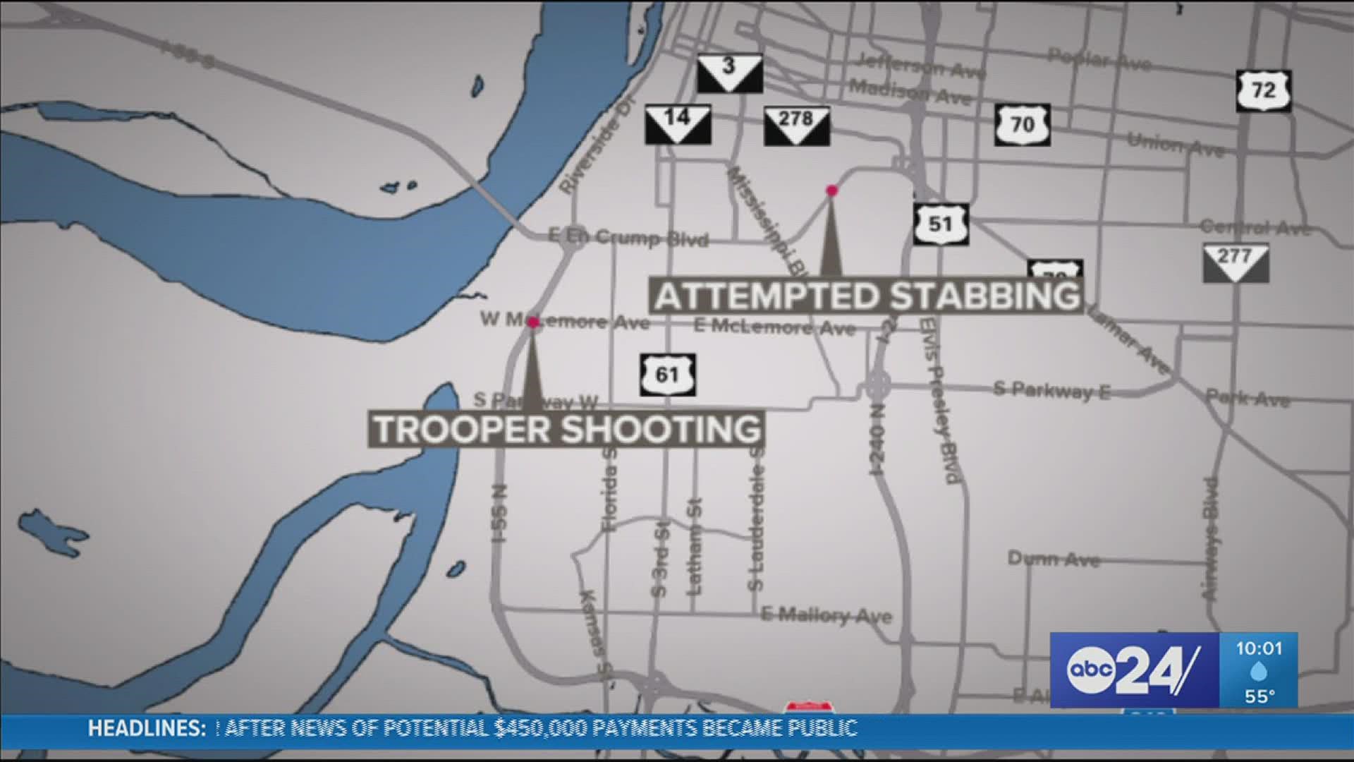 Memphis Police said they were called to the 800 block of Crump, where a man, who they said tried to stab people, was shot and killed following a car crash.