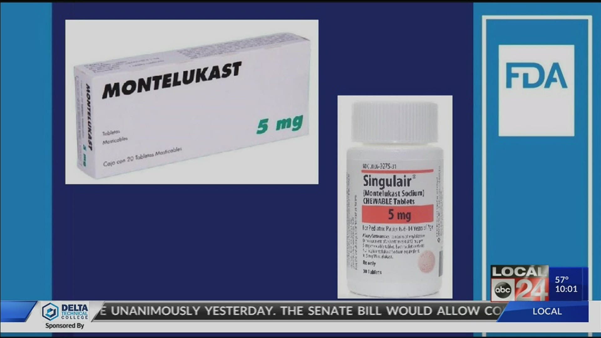 The type of warning for Singulair or monteluskast is similar to what you would see on a package of cigarettes.
