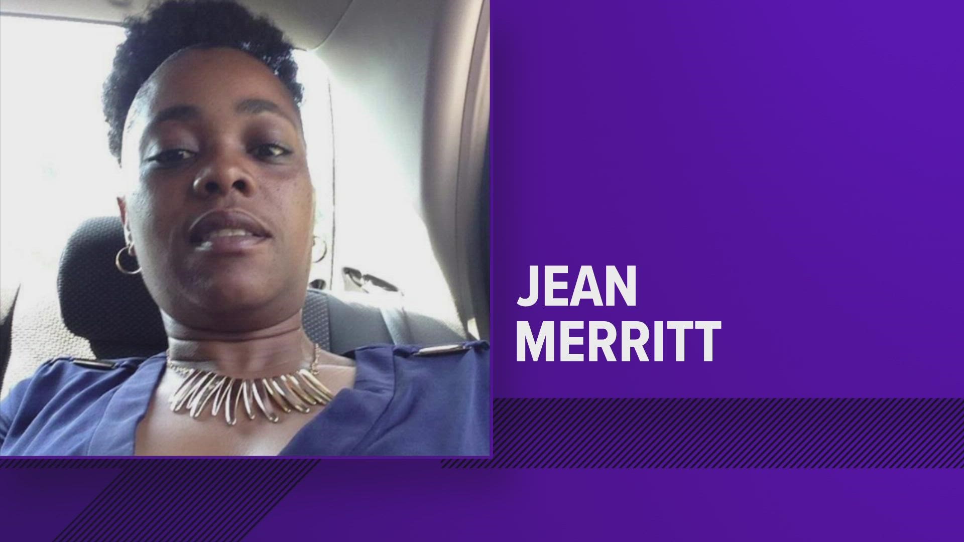 Jean Merritt is 5 feet and 3 inches tall, and she weighs 140 pounds. She was last seen wearing a Grey Sweatshirt with black and white checkerboard pants.