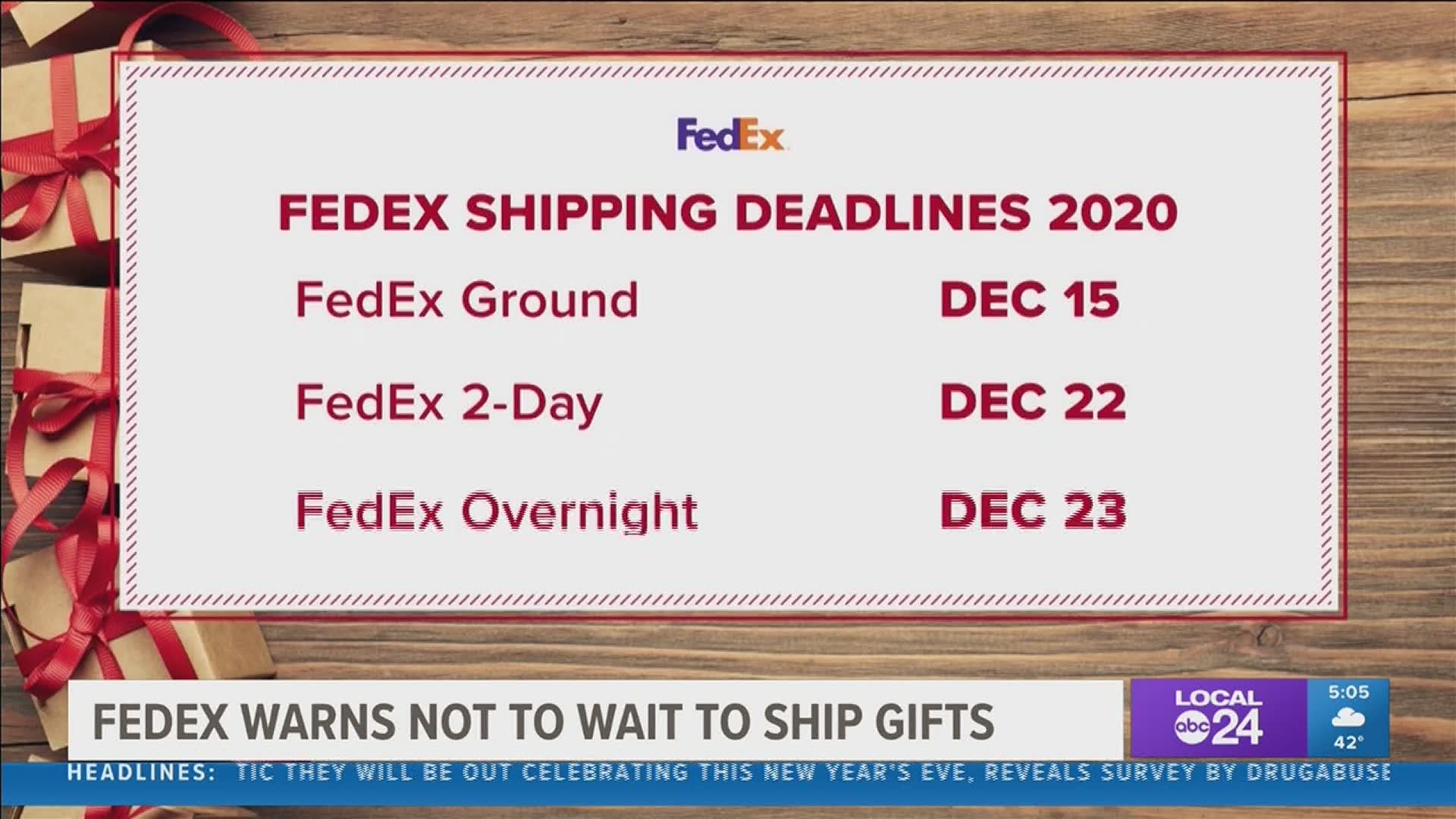 "I wouldn't even wait. If you're a procrastinator, I would say procrastinate until today," said Chris Bishop, FedEx Station Operations Manager.