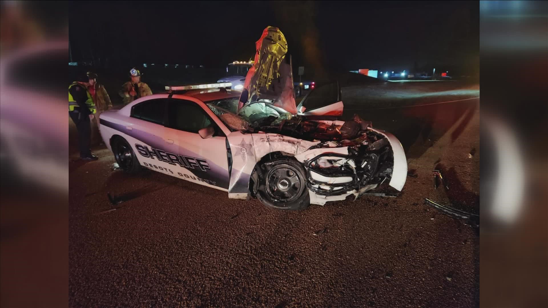 One in hospital following collision with DeSoto deputy's cruiser