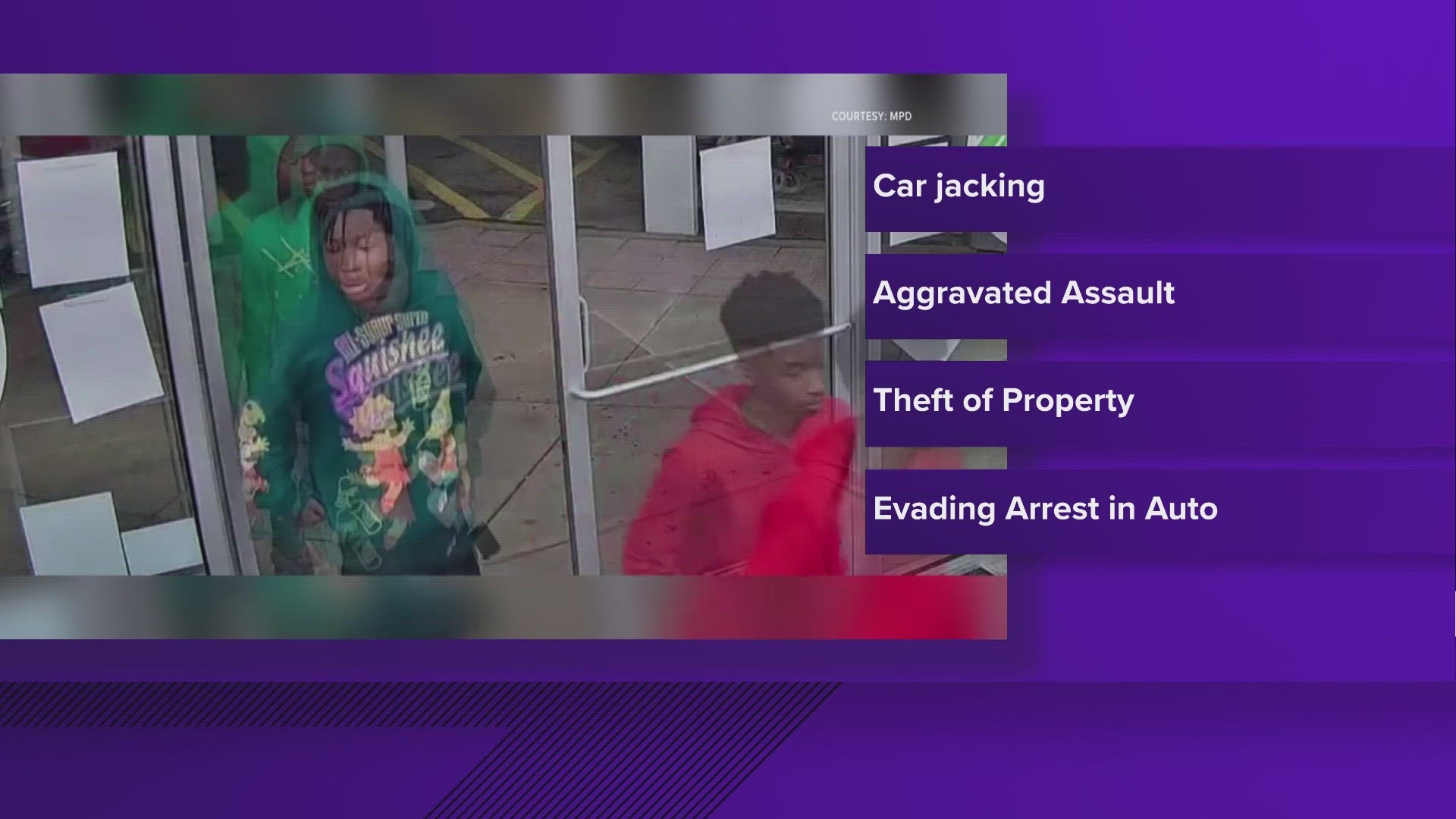 Memphis Police said the teen was arrested Jan. 5 in a series of crimes that went on for more than two weeks.
