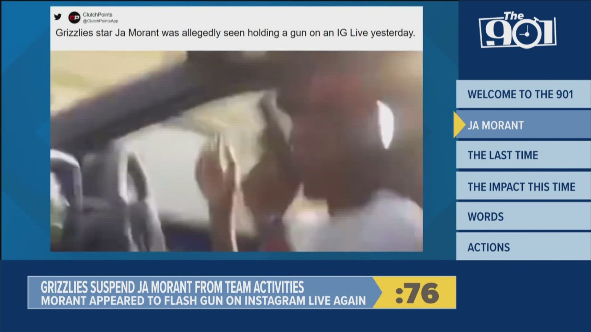 Grizzlies' Ja Morant flashes gun on Instagram Live again, suspended