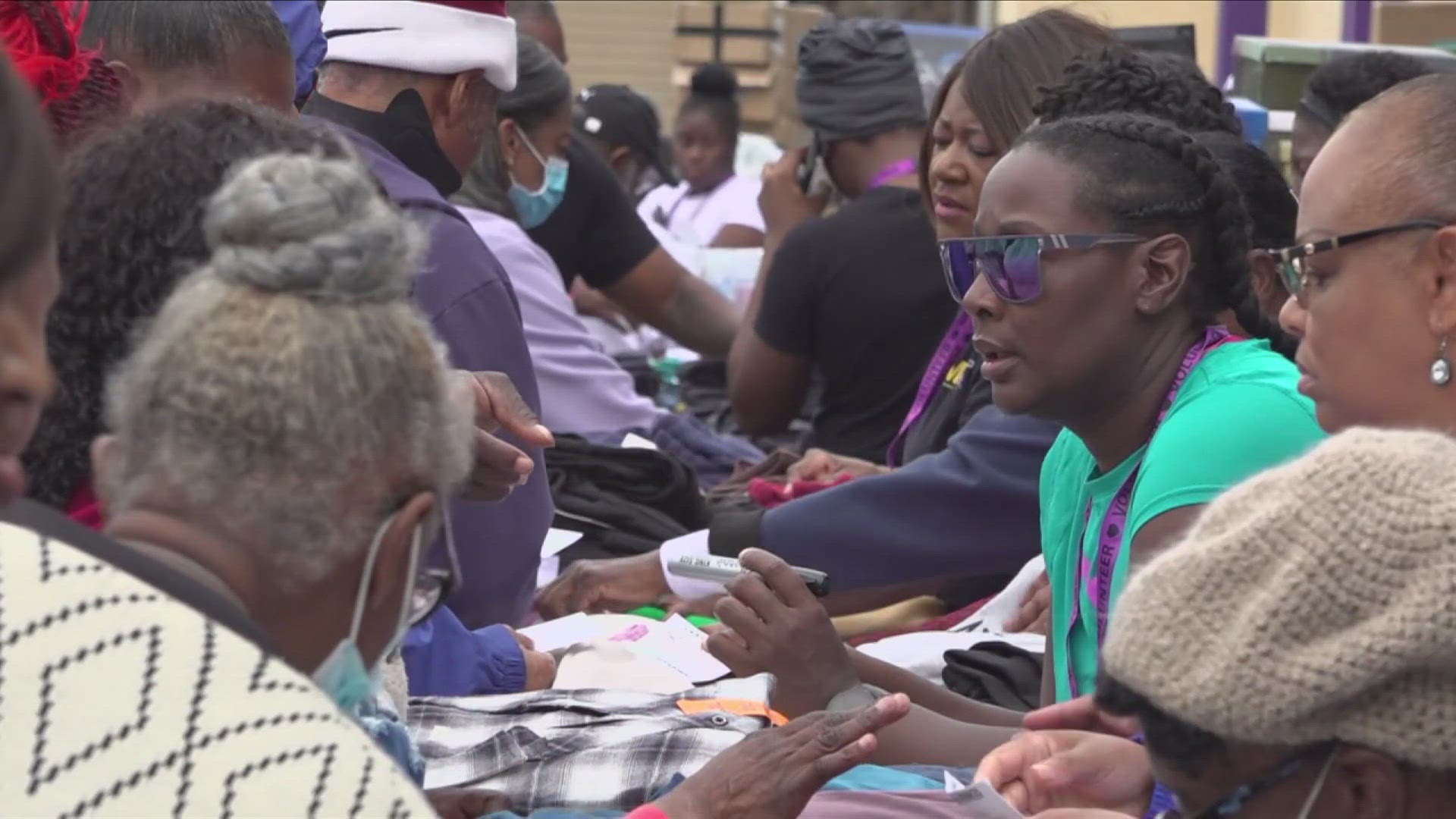 The Church of God in Christ held its annual Christmas in November Giveaway at their new outreach center.