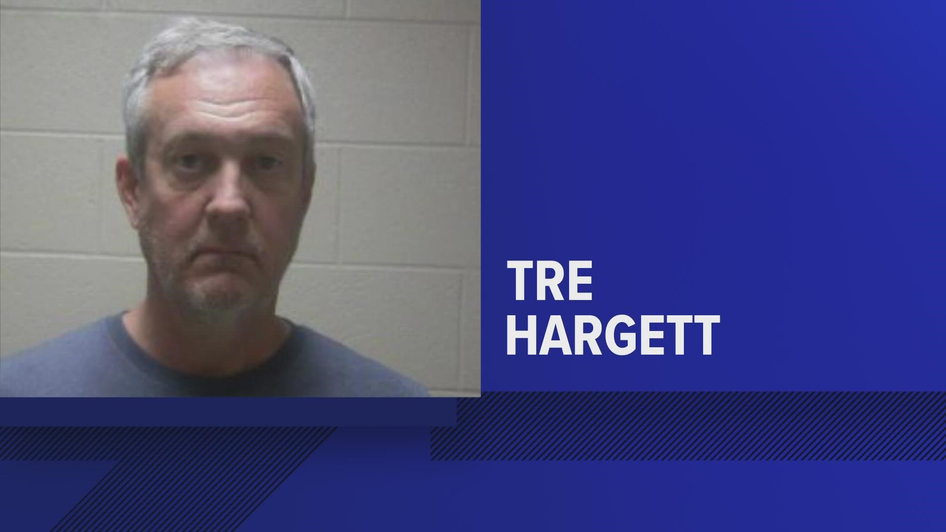 Booking records show Tre Hargett was booked into the Coffee County Jail shortly after midnight Saturday and later posted a $2,000 bail.