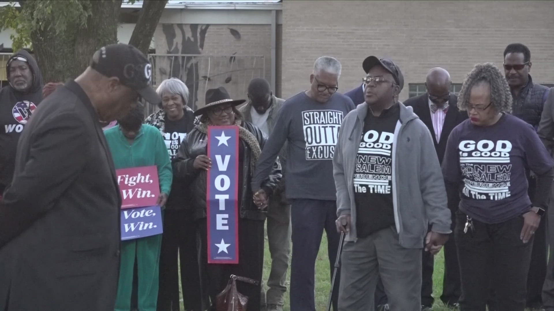 New Salem Missionary Baptist Church is leading voter mobilization efforts through a prayer circle and encouragement, aiming to engage more of the Black community.