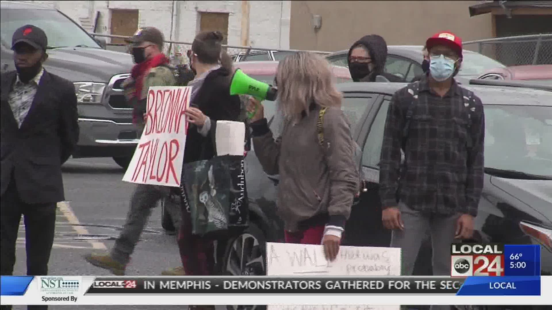 Dozens of protesters have taken to the streets in Memphis as part of a rally for Breonna Taylor.