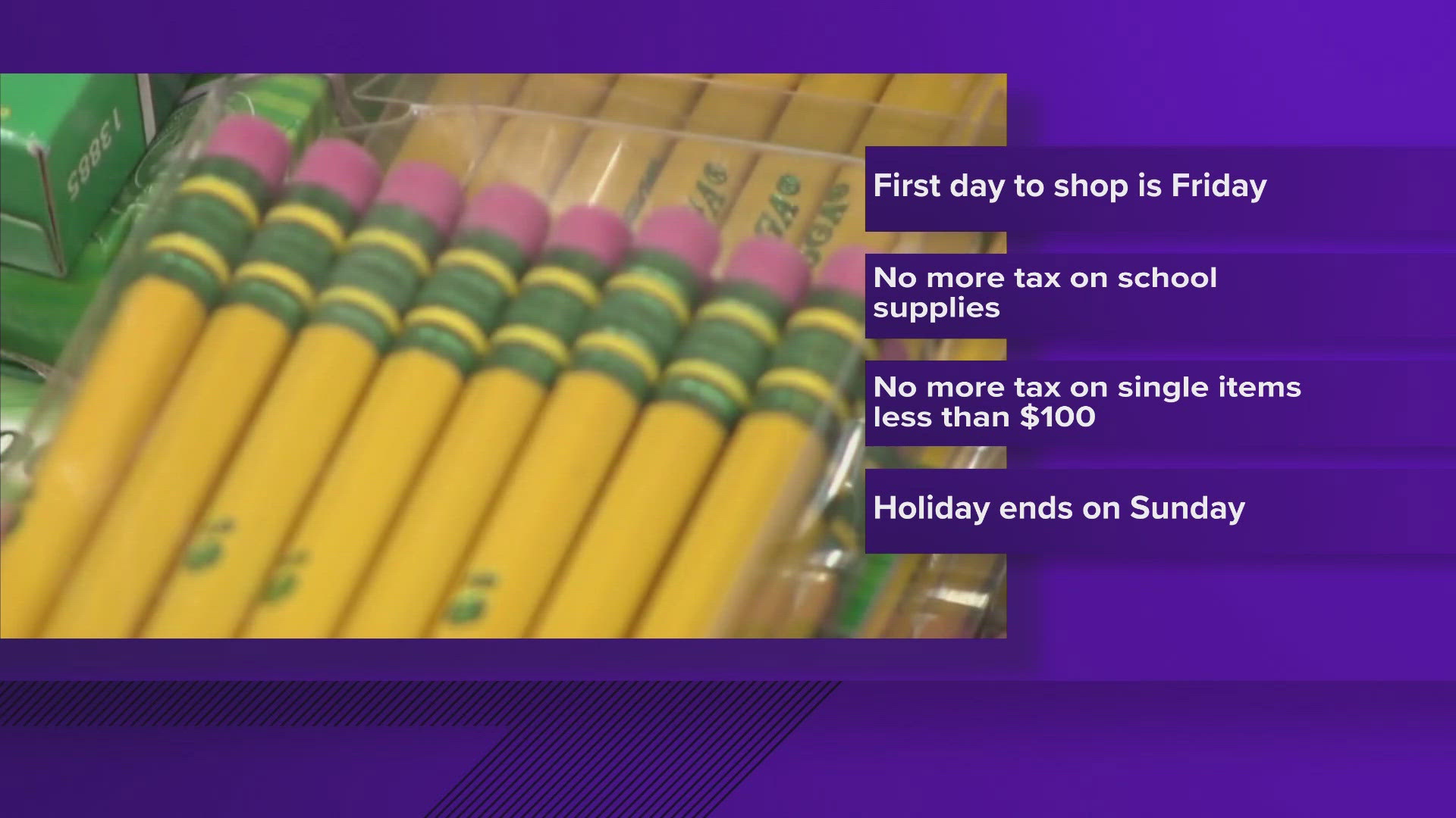 Tax free holiday comes in just in time for back-to-school shooping.