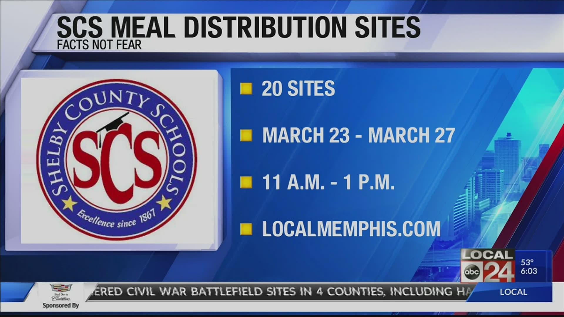 Shelby County Schools released a list of sites that will provide meals for students during the extended sprign break.