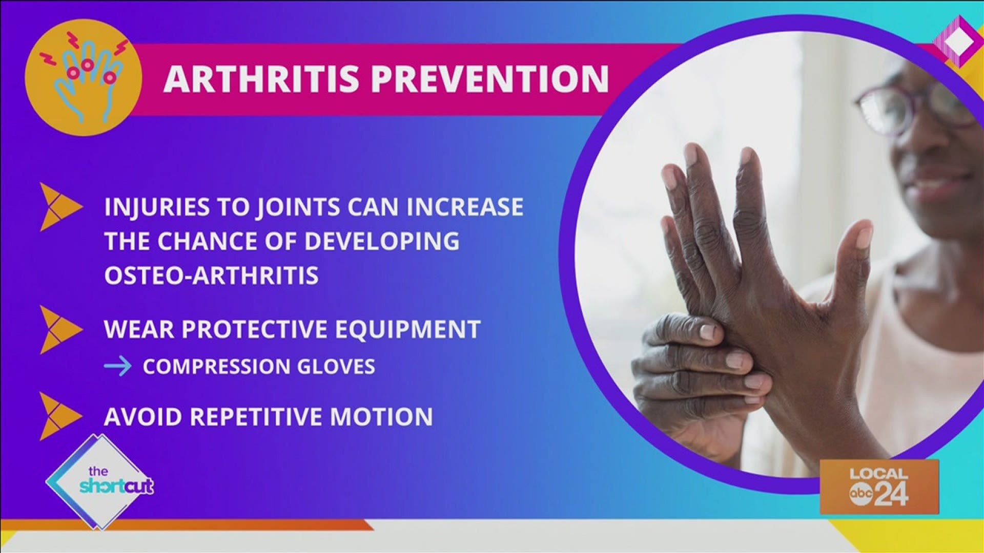 Whether you know someone with arthritis and/or have it yourself, check out these arthritis prevention tips! Starring Sydney Neely on "The Shortcut!"