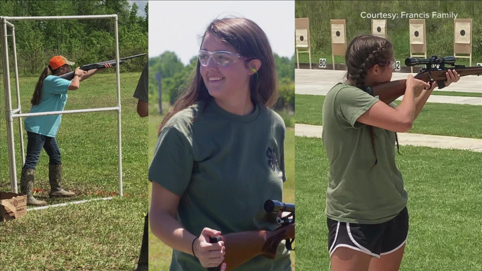 ABC24 Visual Storyteller Shiela Whaley checked out how Desoto County rifle champion Bayleigh Francis in training for nationals.
