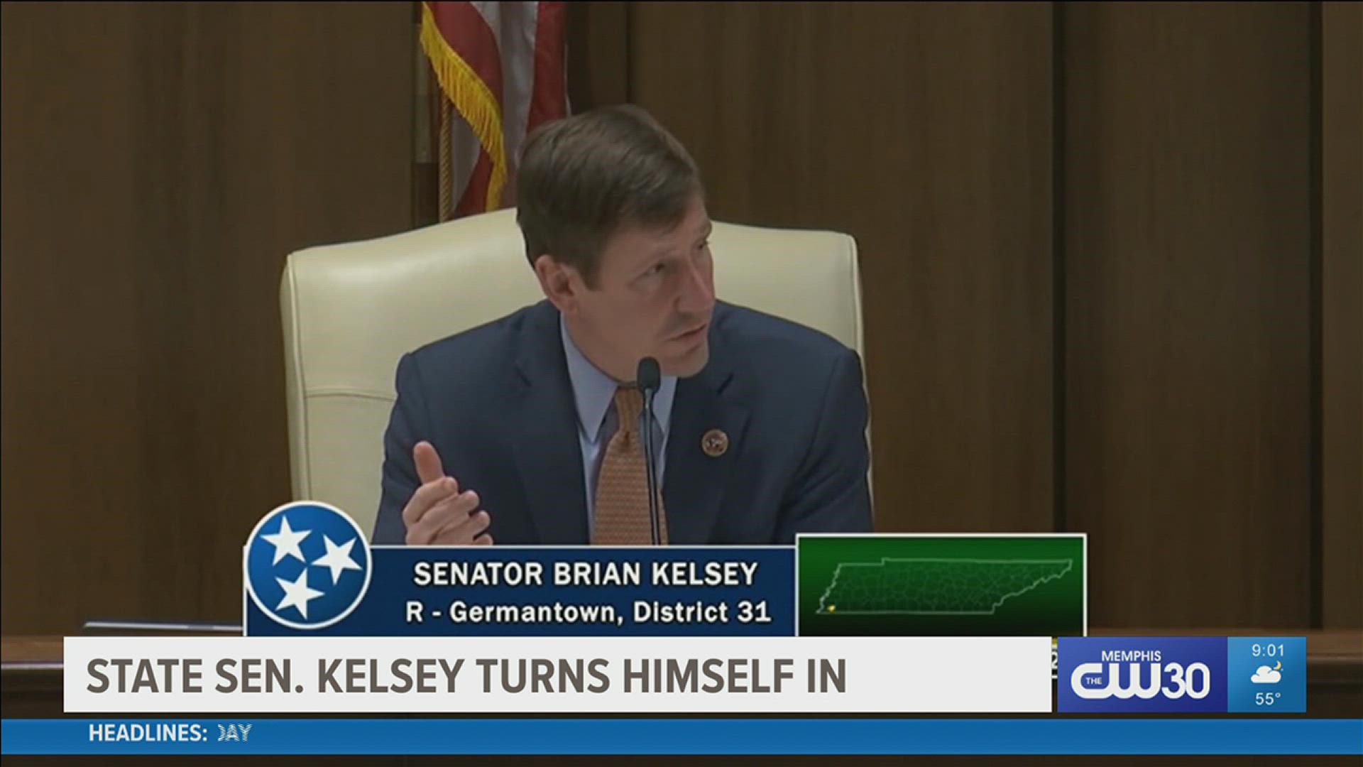 Tennessee state senator Brian Kelsey of Germantown surrendered Monday morning to U.S. Marshals in Nashville.