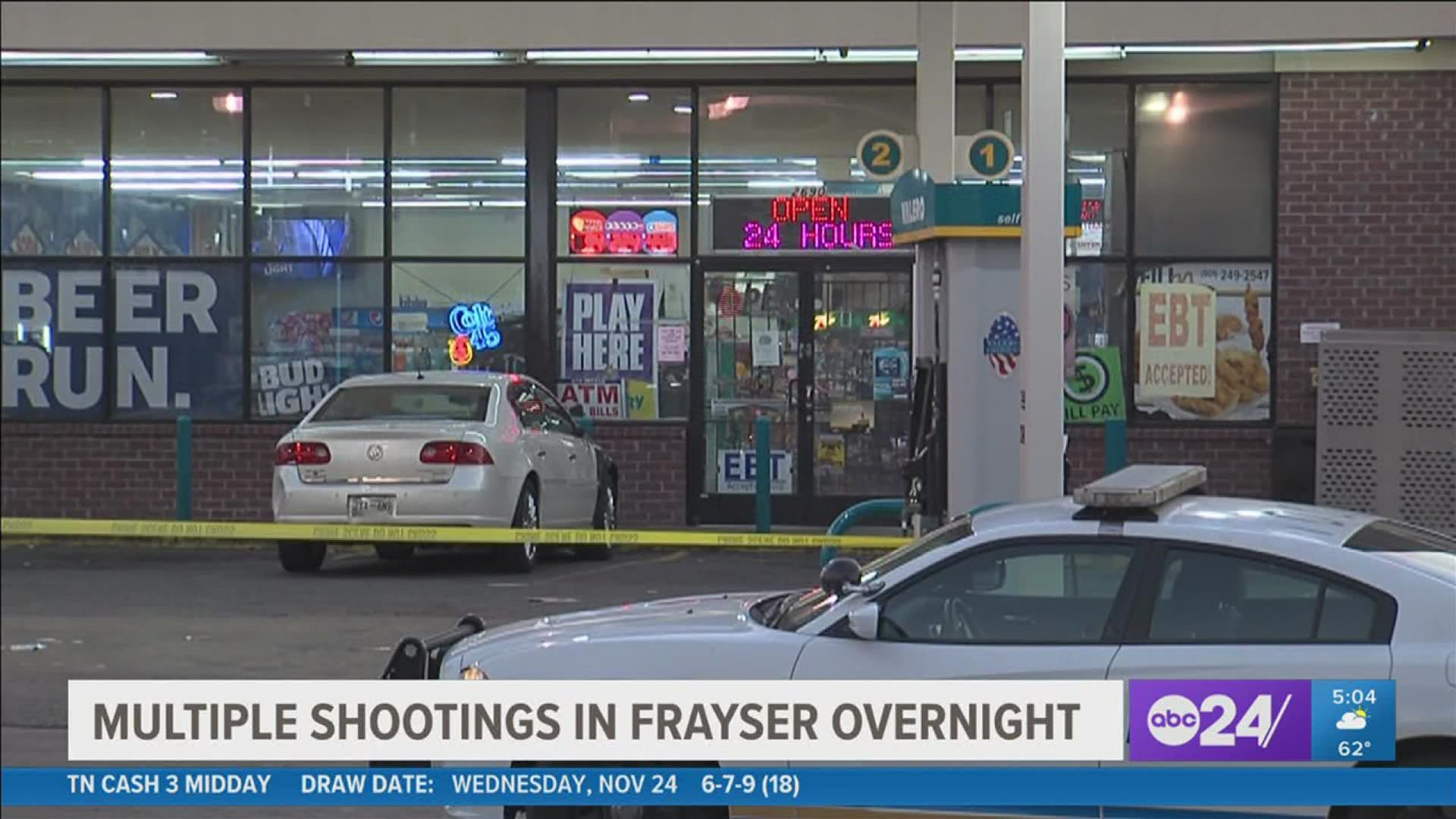 The two shootings happened near a gas station in Frayser within hours of each other.